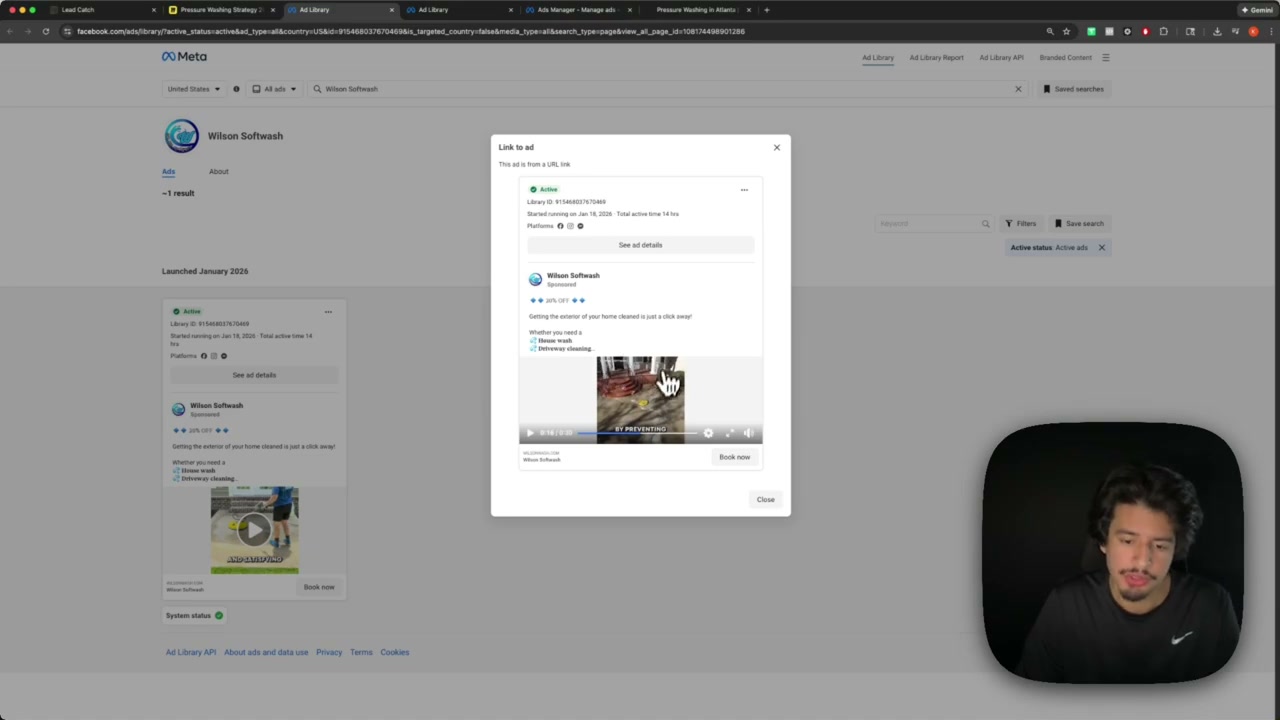 Middle-of-funnel retargeting ad creative showing teaser offer for pressure washing service