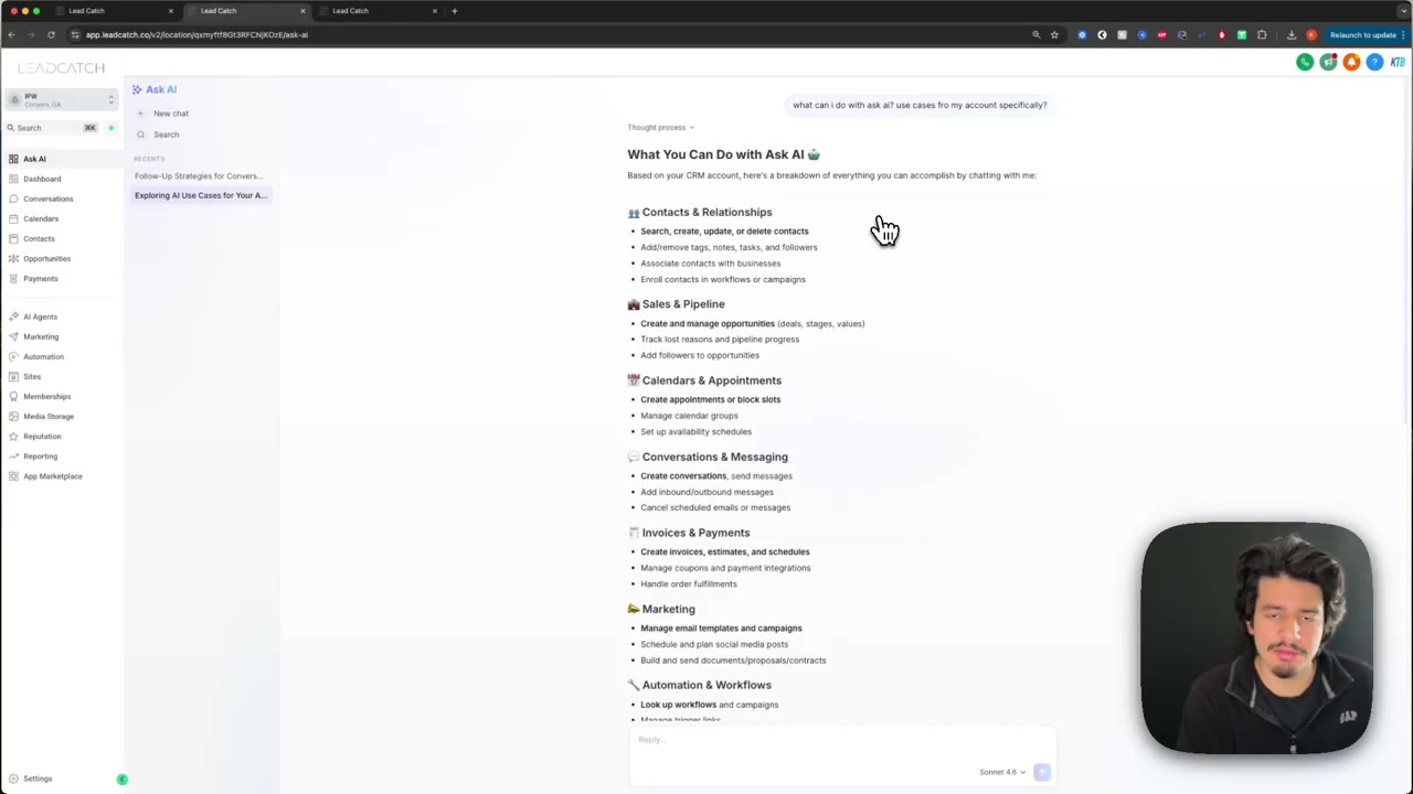CRM screen displaying AI-generated follow-up recommendations for multiple contacts with conversation summaries